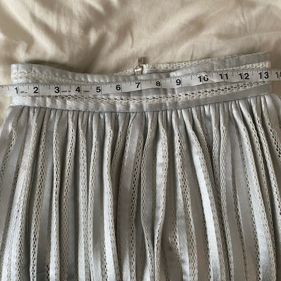 MAJE metallic midi skirt in silver and white size 2 (medium/6) NWT - Picture 5 of 5